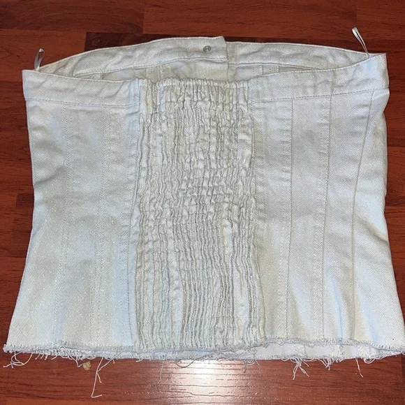 Zara denim cropped shiny top - Picture 4 of 8